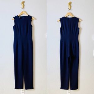 Rebecca Moses Navy Blue Wool Jumpsuit